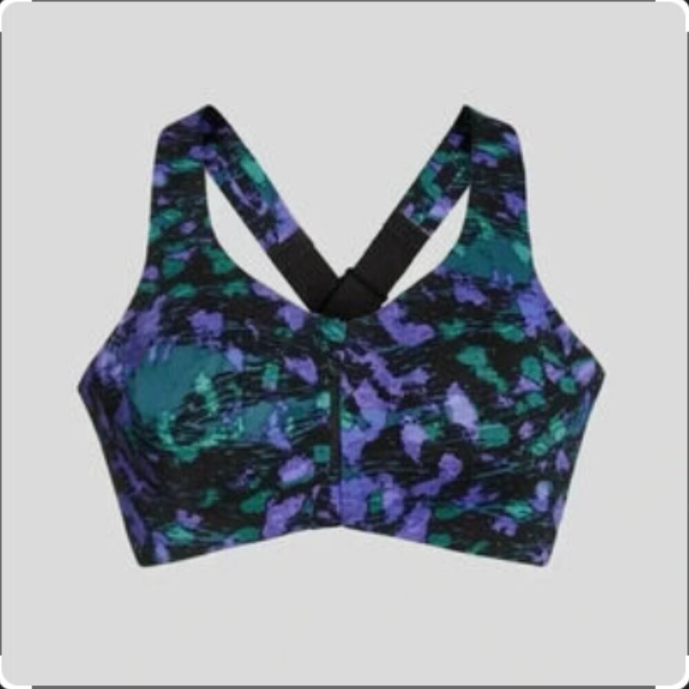 Knix | Size 8 | Catalyst Front Zip Sports Bra in the Galactica print